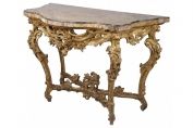ITALIAN 18TH CENTURY CARVED GILTWOOD CONSOLE TABLE