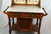 19th century washstand. Marble top with tile splashback