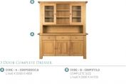 Solid Oak 3 door dresser and glazed top