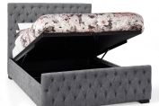 Silver Grey Ottoman Upholstered Bed with Storage