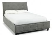 Silver Grey Upholstered Bedframe with Curved Headboard