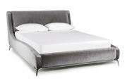 Modern Style Fabric Bed Frame with Metal Legs