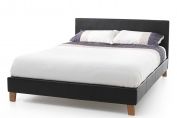 Dark Brown Faux Leather Bed