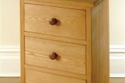 Mottisfont Waxed Pine 3 Drawer Bedside Cabinet