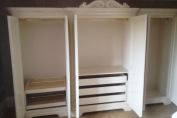 Wardrobe in canary white (hardwood), painted finish, custom order