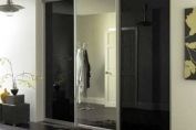 Wardrobe Design Black Glass & Mirror