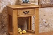 Bordeaux Oak Bedside, 1 drawer, 1 niche