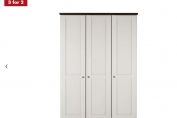 Sloane 3 Door Wardrobe - Champagne and Dark Wood