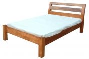 MANGO WOOD NATURAL TIGER KING SIZE BED WITH HORIZONTAL SLAT HEADBOARD