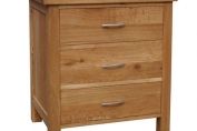 Brooklyn oak 3 Drawer wide bedside table