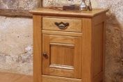 Bordeaux Oak Bedside, 1 drawer, 1 door hinged on right