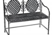 Metal Folding Garden Bench in Black