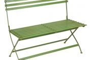 Metal Folding Garden Bench in Green