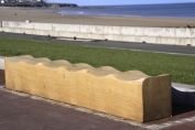 Green Oak Wave Bench