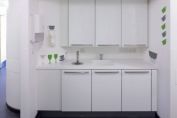 Corian Kitchen with Vinyl Wrapped Doors