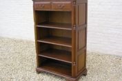 FLUTED BOOKCASE 2 DRAWERS MAHOGANY MEDIUM TONED