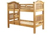 Cotswold Oak Leaf 3ft Single Bunk Bed with Slatted Head & Foot Board