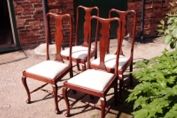 Four early 20th Century Queen Anne style Mahogany Chairs