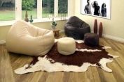 Handcrafted Tan Leather Beanbag Chair