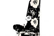Black and White Floral Potenza Chair