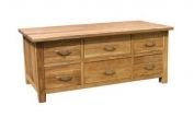 BROOKLYN SOLID OAK 6 DRAWER COFFEE TABLE