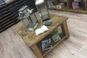 36 x 36 inch Plank Coffee table with shelf