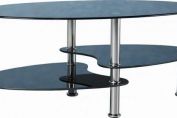 Cara Black Glass / Silver Coffee Table