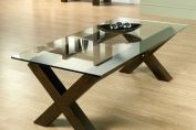 Lyon Walnut Glass Coffee Table
