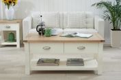 SOMERSET OAK AND CREAM COFFEE TABLE