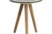 BONE INLAY TRIPOD STOOL