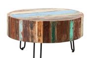 COASTAL RECLAIMED WOOD DRUM COFFEE TABLE