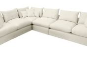 Nidderdale loose cover extra large corner sofa in Trafalgar house linen cotton Porridge