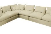 Nidderdale loose cover extra large corner sofa in Trafalgar house linen cotton Sugar Beet