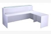 White Gloss Reception Counter Universal Return Unit