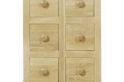 Oak CD storage with 6 drawers