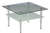 Bravo 2-Tier Square Chrome Coffee Table