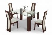 Mistral rectangular glass top table + 4 chair set