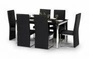 Tempo Chrome & Faux Leather Dining Set