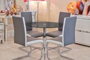 Black Luna Dining Set and Four Dining Chairs