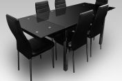 Tiptop luxury black extending table with 4 chairs & 2 chairs free