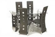 Glass Table and 4 Chair Set