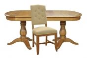 Tollesbury Extending Dining Table and Biscuit Beige Dining Chairs