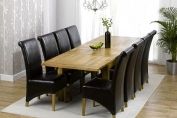 Monaco Oak Extending Dining Table - 180-270cm & Choice of 8 Leather Chairs