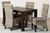 Kubu Rattan 4-Seater Dark Mango Dining Set
