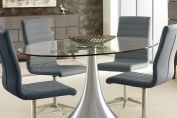 Oval glass dining table