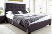 Kaydian Walkworth Ottoman Bed Upholstered In Slate Woven Fabric