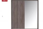 Melbourne 2 Door Medium Sliding Wardrobe - Oak and Mirrored