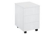Jemini 3 Drawer Mobile Pedestal White