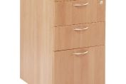 Jemini 3 Drawer Desk High Pedestal 600mm Beech KF72069
