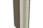 Bisley 15 Drawer Non-Locking Multi-Drawer Cabinet Coffee Cream